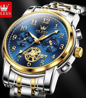 OLEVS 9900 Silver Gold Blue