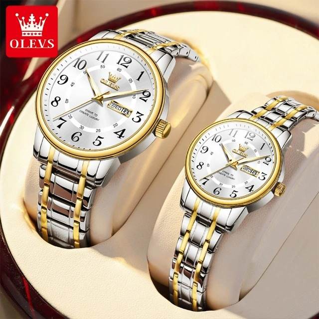 OLEVS 2891 Couple Silver Gold White