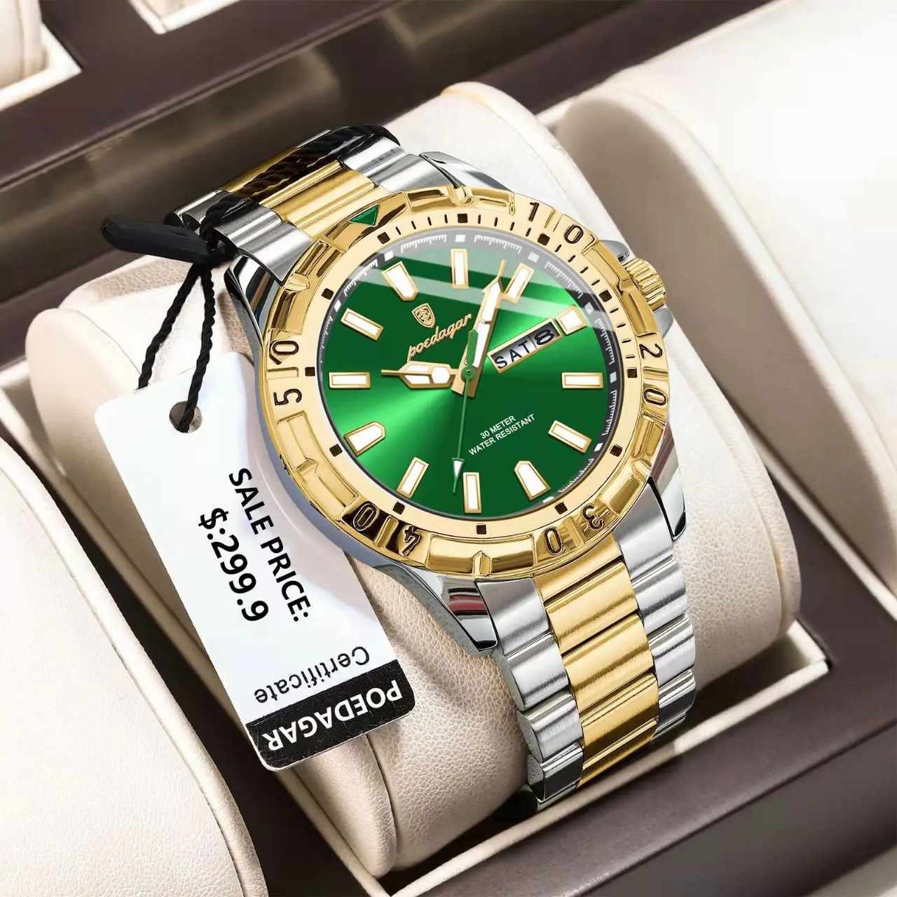 Poedagar 959 New silver gold green