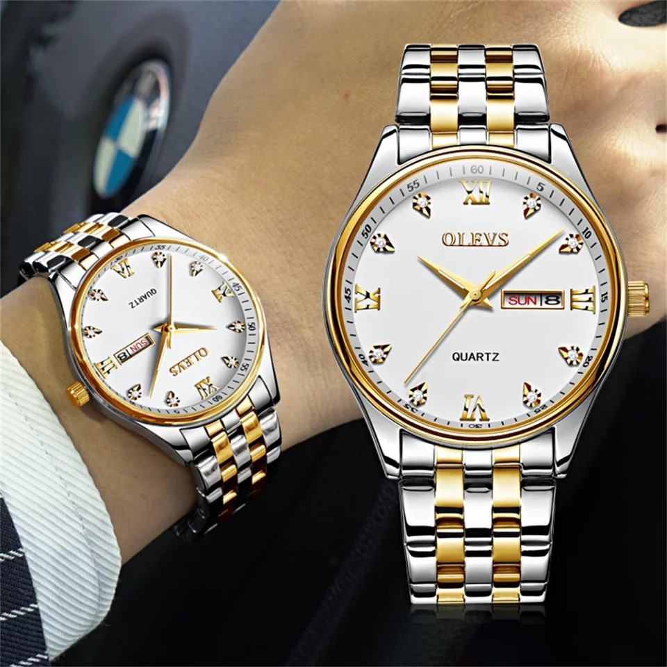 OLEVS 5570 Silver Gold White